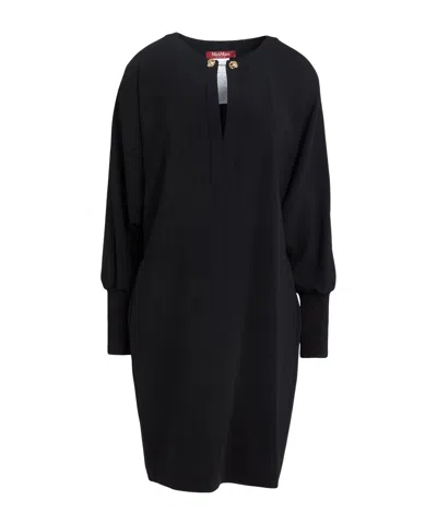 Max Mara Minimal Longsleeve Dress In Black