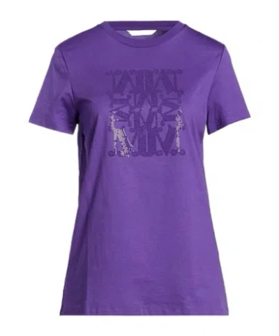 Max Mara Minimal Short-sleeve T-shirt In Purple