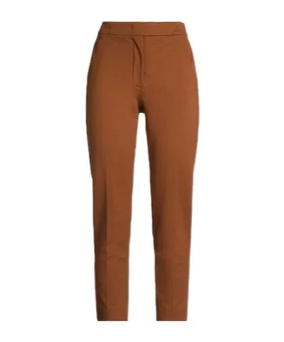 Max Mara Minimal Slim-fit Long Pants In Brown