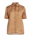 Max Mara Minimal Solid Shirt In Brown