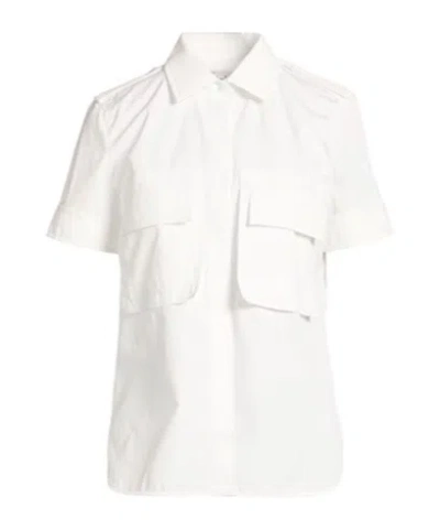 Max Mara Minimal Solid-color Short-sleeve Top In White