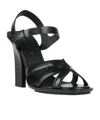 Max Mara Minimal Square Heel Sandals In Black