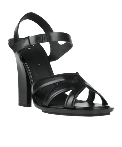 Max Mara Minimal Square Heel Sandals In Black