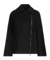 Max Mara Minimal Wool Long Coat In Black