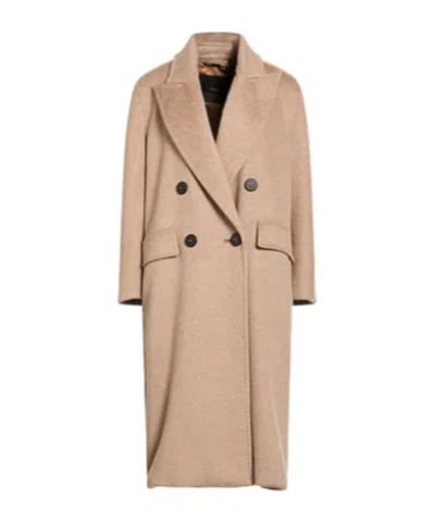 Max Mara Minimalist Doublebreasted Coat In Nude