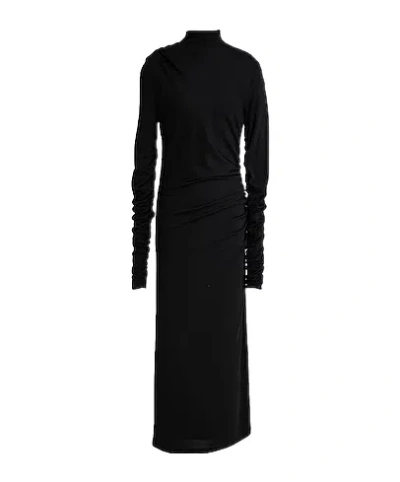 Max Mara Minimalist Highneck Dress In Black