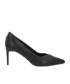 Max Mara Minimalist Leather Highheels In Black