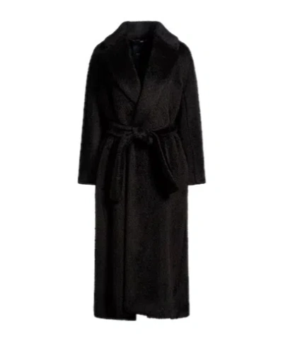 Max Mara Minimalist Long Coat In Black