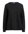 Max Mara Solid-colored Long-sleeve Knit Top In Black