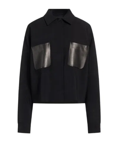 Max Mara Minimalist Longsleeve Wool Shirt In Animal Print