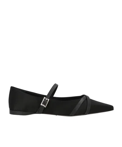 Max Mara Minimalist Mary Jane Flats In Black