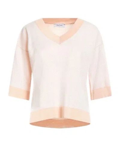 Max Mara Minimalist Metallic Long-sleeve Knit Top In Pink