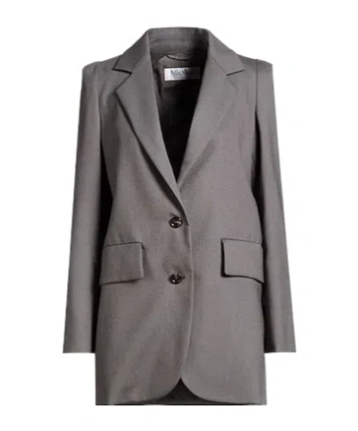 Max Mara Minimalist Onebutton Blazer In Gray