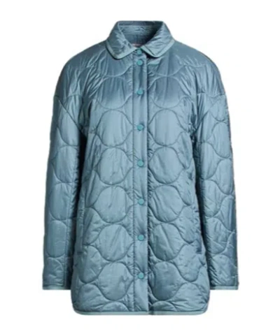 Max Mara Minimalist Plaid Jacket In Blue