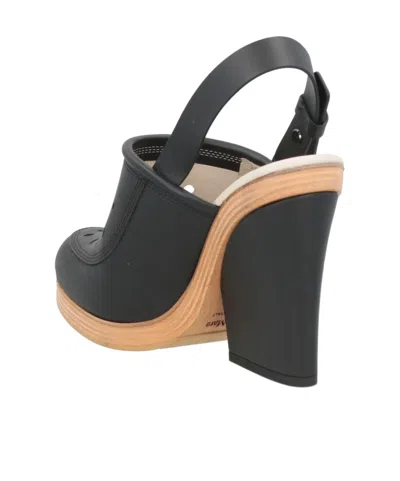 Max Mara Minimalist Round Toe Block Heels In White