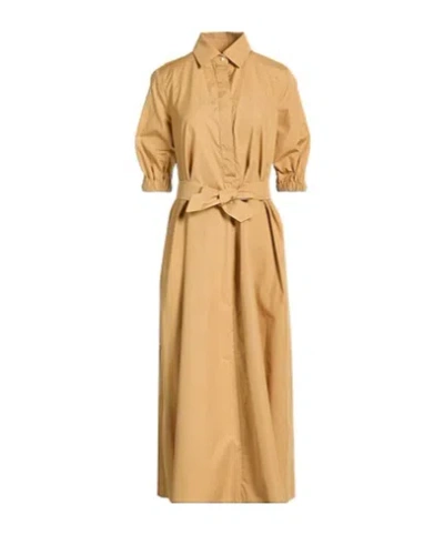 Max Mara Minimalist Shirt Dress In Nude