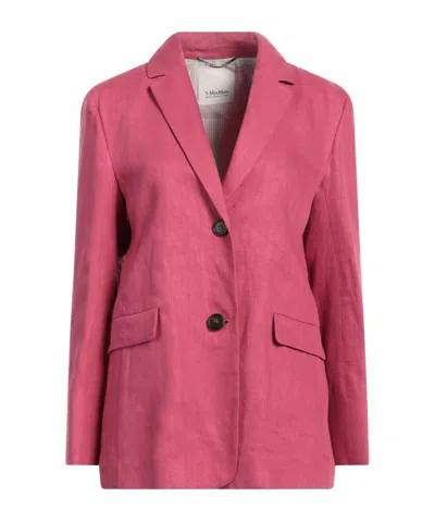 Max Mara Minimalist Single- Blazer In Pink