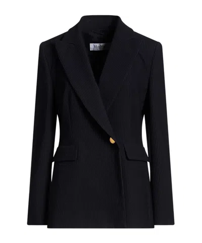 Max Mara Minimalist Single-breasted Blazer In Black