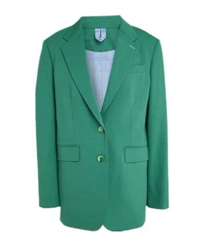 Max Mara Minimalist Singlebreasted Blazer In Green