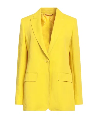 Max Mara Minimalist Single-breasted Blazer In Yellow