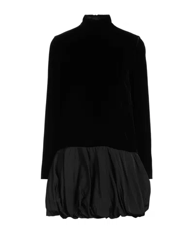 Max Mara Minimalist Solid Color Balloon Dress In Black