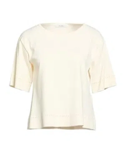 Max Mara Minimalist Solid Color Knit Short-sleeve Top In White