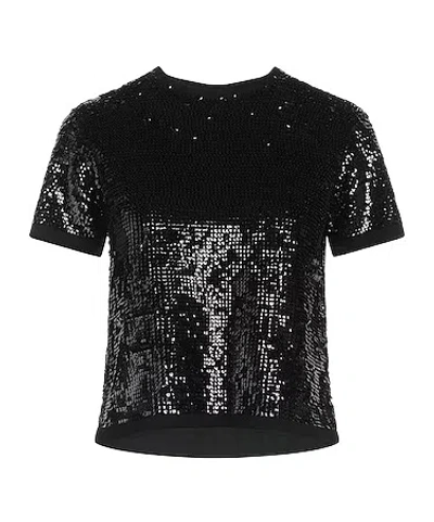Max Mara Minimalist Solid Wool Short-sleeve Top In Black
