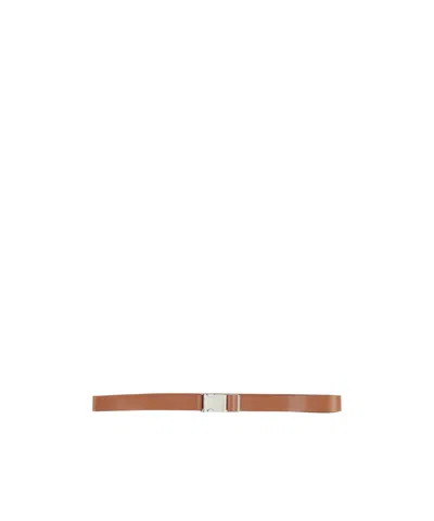 Max Mara Minimalist Solid-color Belt In Brown