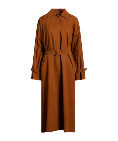 Max Mara Minimalist Solid-color Long Coat In Brown