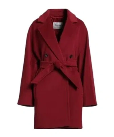 Max Mara Minimalist Solid-color Stylish Coat In Red