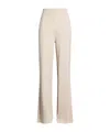 Max Mara Minimalist Solid-color Wool Wide-leg Pants In Nude