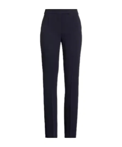 Max Mara Minimalist Straight-leg Trousers In Blue