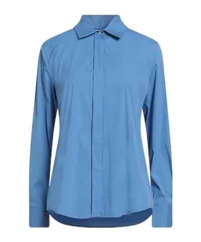 Max Mara Minimalist Stretch Shirt In Blue