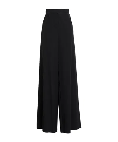 Max Mara Minimalist Stylish Loose Suit Trousers In Black