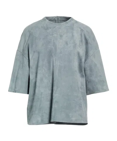 Max Mara Minimalist Suede Short-sleeve Top In Multi