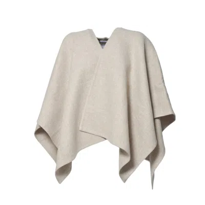 Max Mara Minimalist V-neck Poncho With Flowing Silhouette In Gray