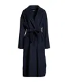 Max Mara Minimalist Wool Belted Coat In Black