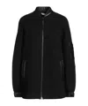 Max Mara Minimalist Wool Flight Jacket In Black