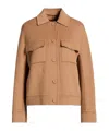 Max Mara Minimalist Woolen Singlebreasted Coat In Camel