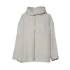 Max Mara Minimalist Zip-up Coat With Cozy Hood And Front Pockets In Gray