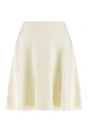 Max Mara Miniskirt Ubalda In Crêpe Cotton In Neutral