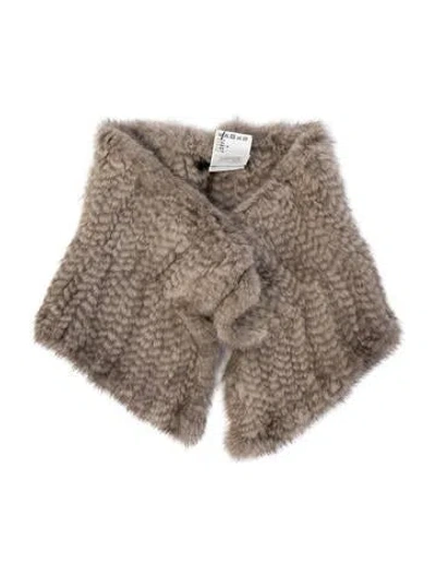 Pre-owned Max Mara Mink Animal Print Scarf In Neutrals