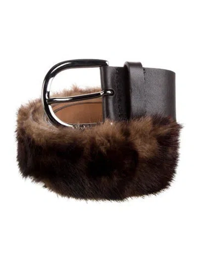 Pre-owned Max Mara Mink Belt In Brown