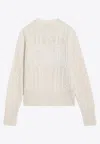 Max Mara Vicini Round Neck Cashmere Sweater In White