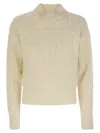 Max Mara Mini Wool And Cashmere Sweater With Diamond Cable Knit Design In White