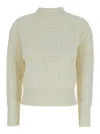 Max Mara Mini Wool And Cashmere Sweater With Diamond Cable Knit Design In Multicolor