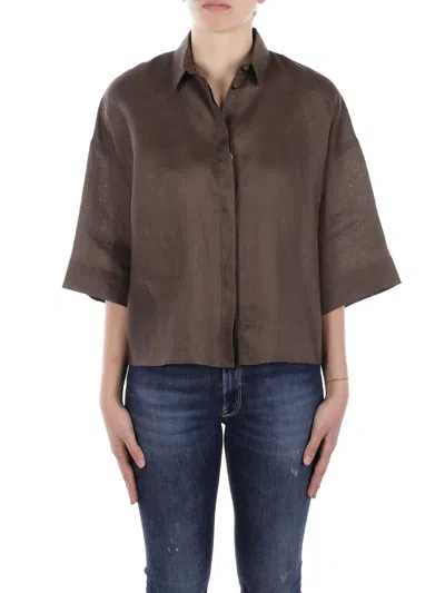 Max Mara Mirano Button-up Shirt In Brown
