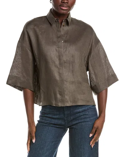 Max Mara Mirano Linen Shirt In Brown