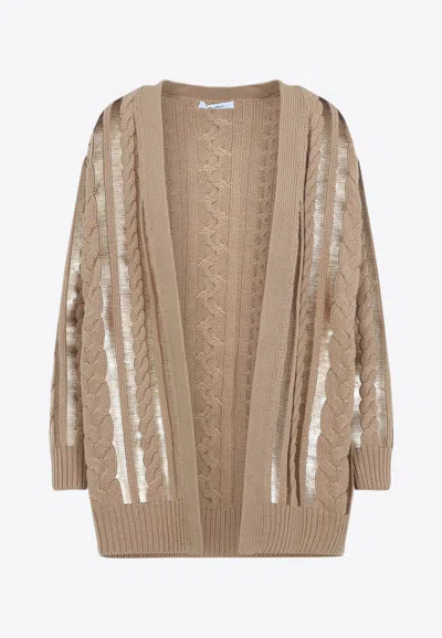 MAX MARA MIRCO CABLE KNIT SEQUINED CARDIGAN