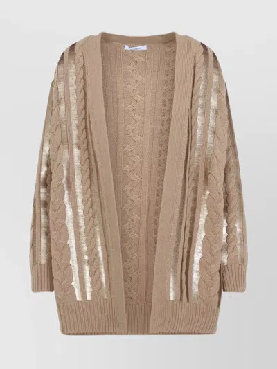MAX MARA MIRCO CARDIGAN KNITWEAR RIBBED TRIMS